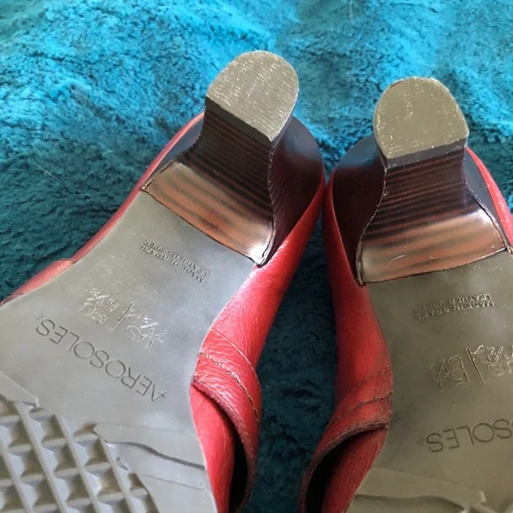 Aerosoles Red Leather Mary Janes, Sz 7.5 - Picture 6 of 15